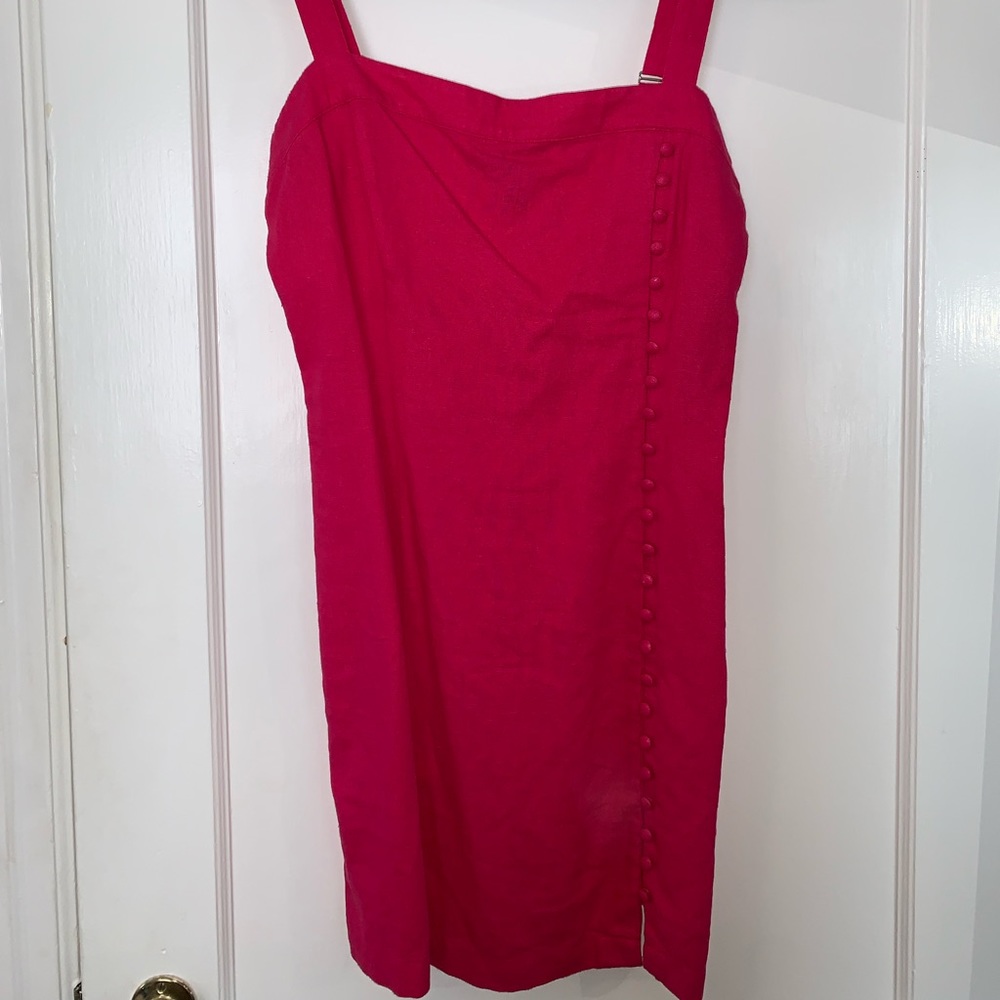 HOT PINK forever 21 linen mini dress NWOT medium